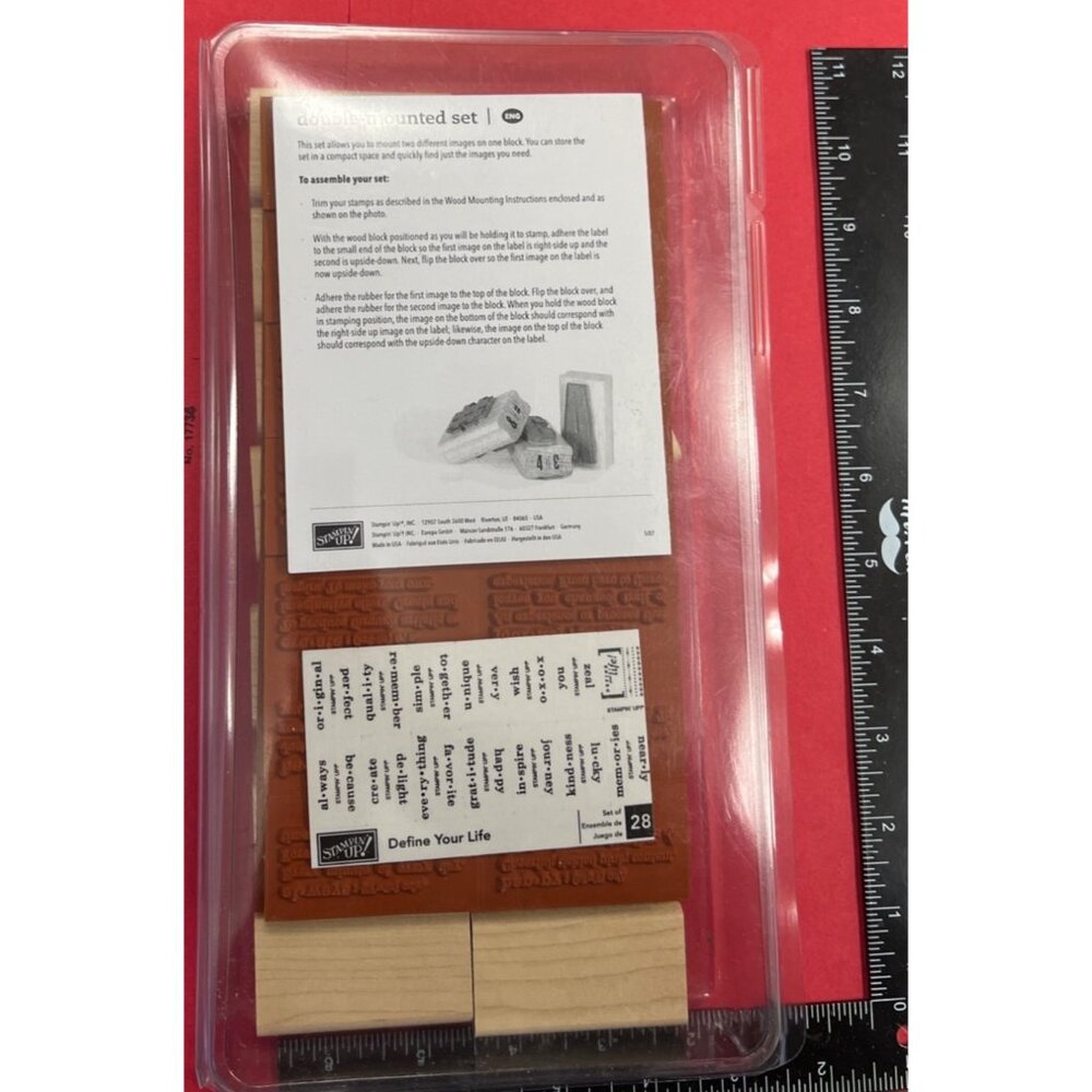 Define Your Life Wood Mounted Rubber Stamp Set by Stampin Up! Double Sided
